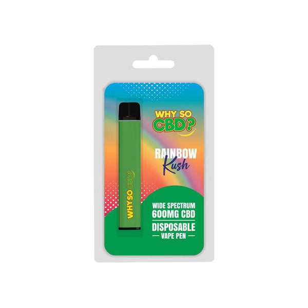 Why So CBD? 600mg Wide Spectrum CBD Disposable Vape Pen - 12 Flavours