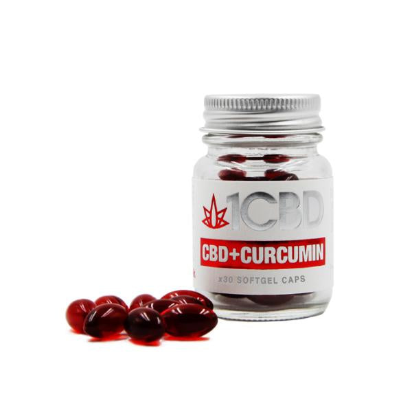 1cbd soft gel capsules 25mg cbd + 10mg curcumin 30 capsules default title