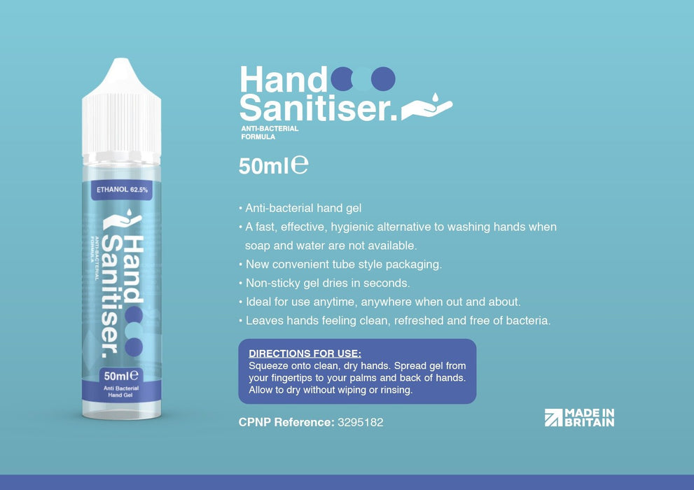 Anti-Bacterial Hand Sanitiser Gel 50ml