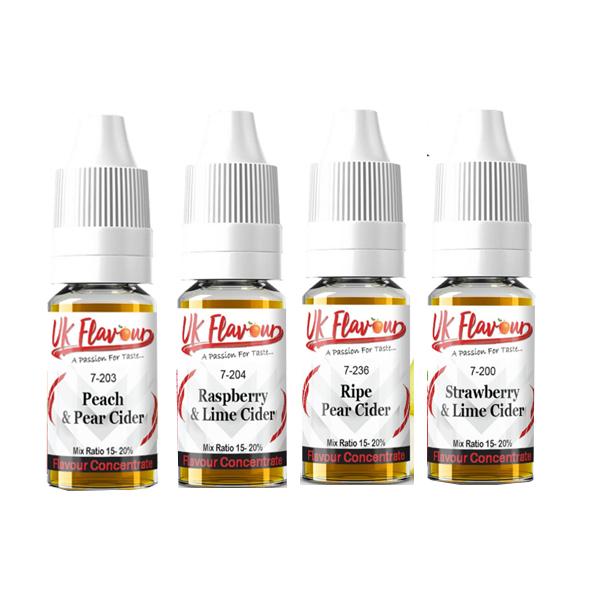 10 x 10ml uk flavour cider range concentrate 0mg (mix ratio 15-20%)