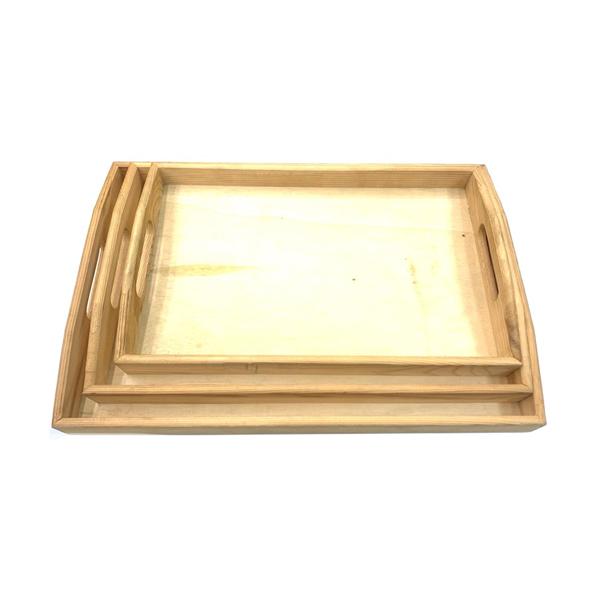 wooden rolling tray set pack of 3 - yd021 default title