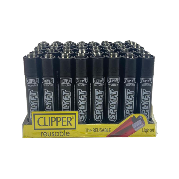 40 Clipper SPLYFT Black Large Classic Refillable Lighters