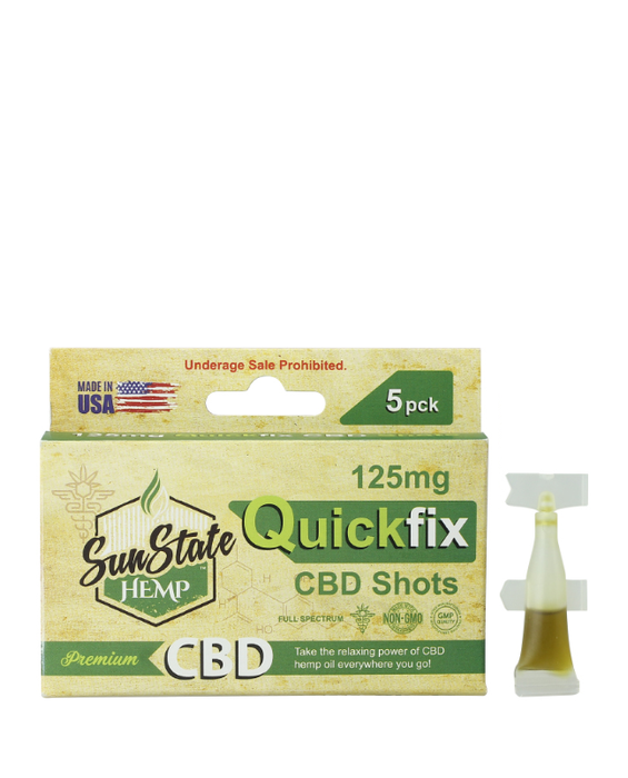 sun state hemp 125mg cbd quick fix cbd shot - 5 pack